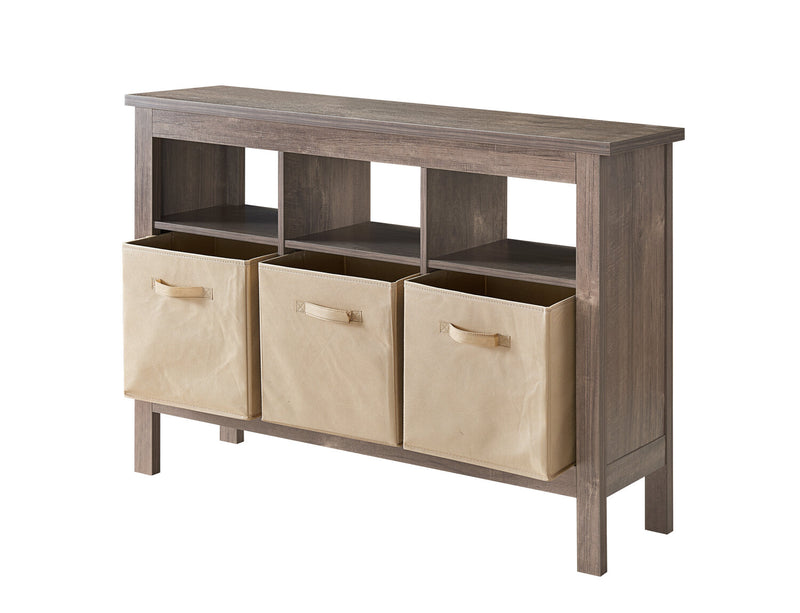 Kimberly Hall Table with Three Baskets - Beige 