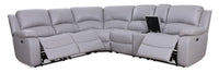 Marcel 6-Piece Genuine Leather Power Reclining Sectional with Storage Console and USB Port - Grey 