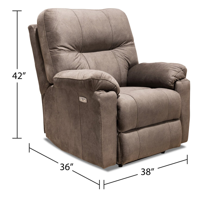 Gybson Polyester Power Recliner - Latte