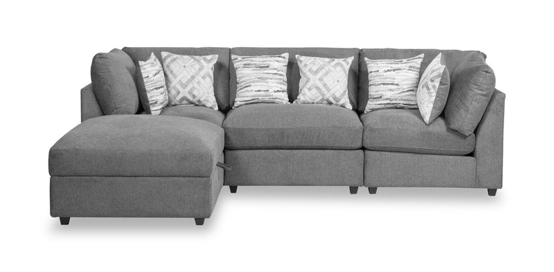 Evolve Sectional with Ottoman - Charcoal