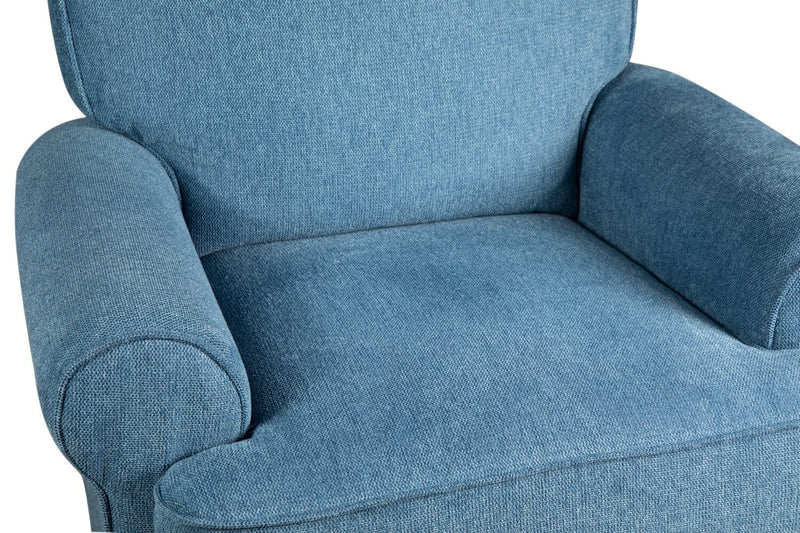 Bevin Chenille Swivel Glider Recliner - Blue