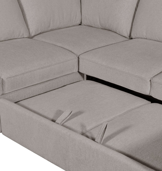 Haven 2-Piece Right-Facing Chenille Sectional with Sleeper Sofa - Grey