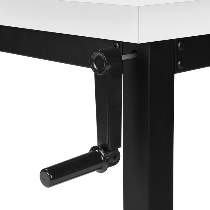Kai Height-Adjustable Desk - White/Black