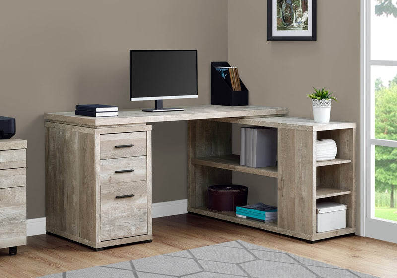 Rickey L-Shaped Corner Desk - Natural 