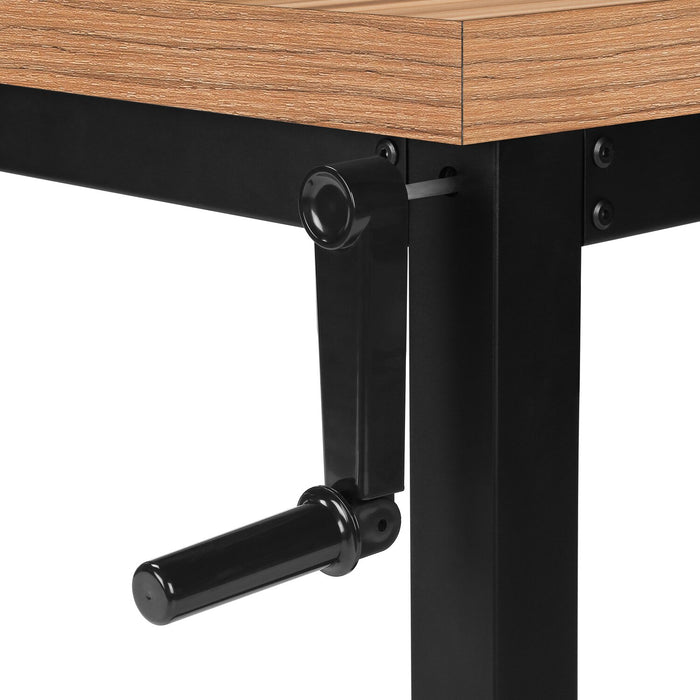 Kai Height-Adjustable Desk - Brown