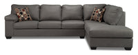 Morty 2-Piece Leather-Look Fabric Right-Facing Sectional - Grey 
