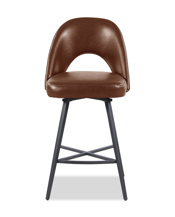 Elijah Swivel Counter-Height Stool - Brown