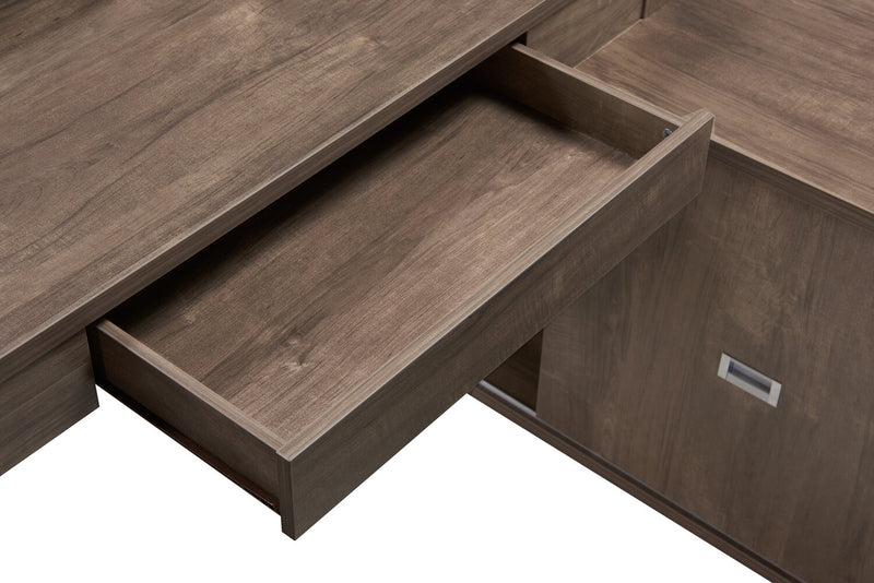 Jude Reversible Desk with Hutch – Hazelnut