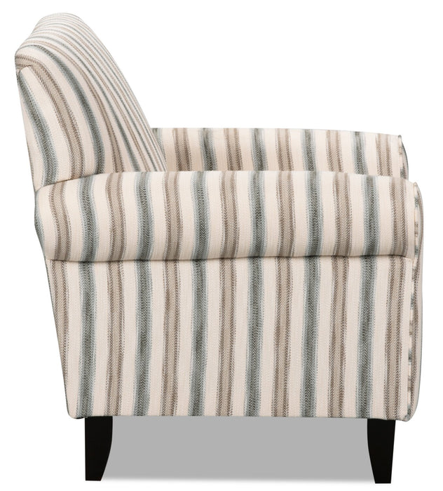 Wynn Linen-Look Fabric Accent Chair - Stripe
