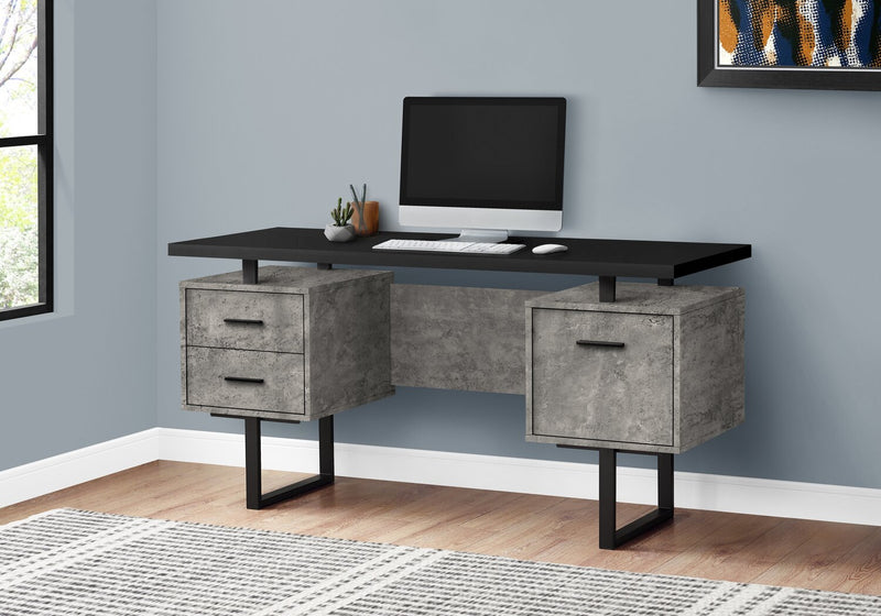 Teagan Reversible Desk - Grey Concrete-Look
