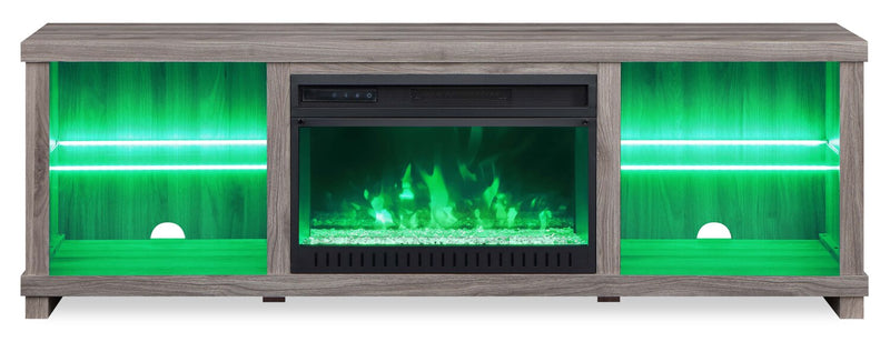Aurora 72\" TV Stand with Crystal Ember Firebox