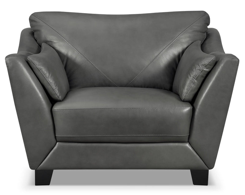Lusso Genuine Leather Chair – Charcoal