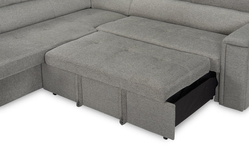 Savvy 2-Piece Right-Facing Linen-Look Sleeper Sectional