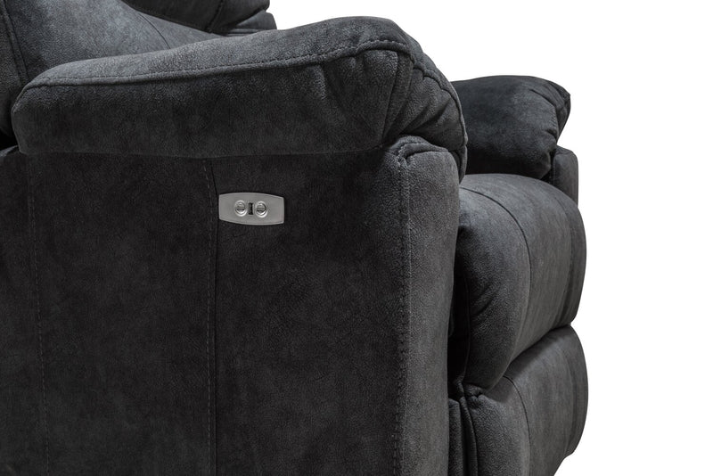 Gybson Polyester Power Recliner - Graphite
