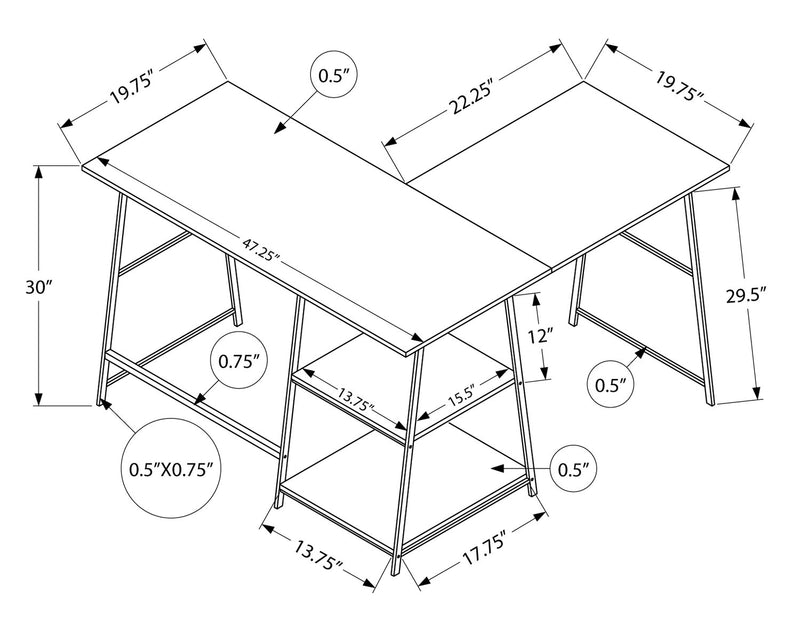 Evlin Corner Desk - Natural