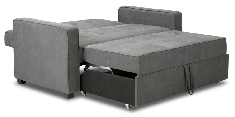 Corey Velvet Futon - Grey
