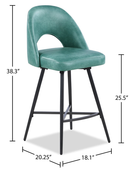 Bay Swivel Counter-Height Stool - Aqua