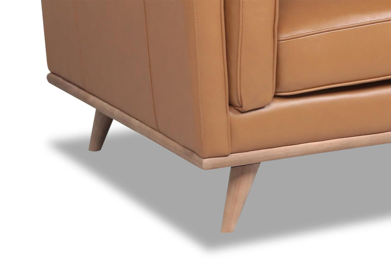 Vivia Top-Grain Genuine Leather Chair - Caramel