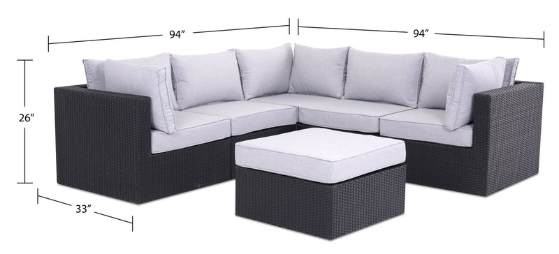 Minnesota 6-Piece Patio Set - Grey
