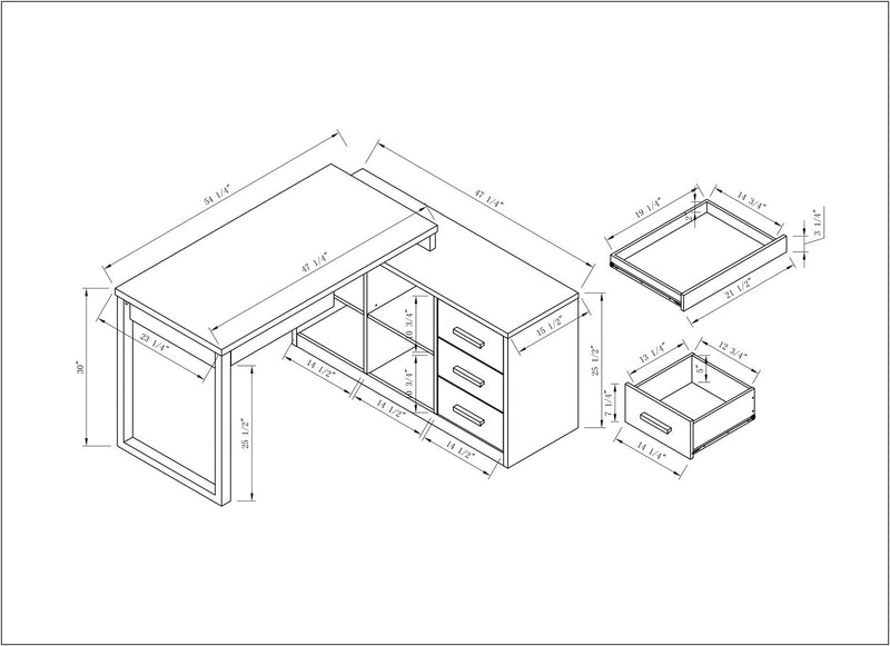 Owen Reversible Corner Desk - White