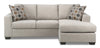 Nina 2-Piece Linen-Look Fabric Reversible Sectional - Taupe