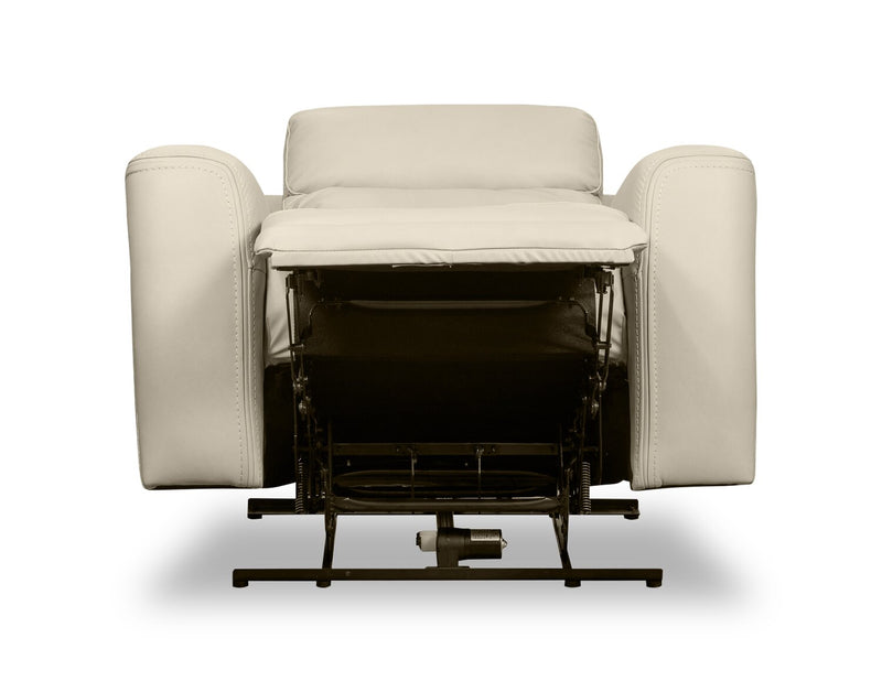 Prescott Genuine Leather Power Reclining Chair - Platinum