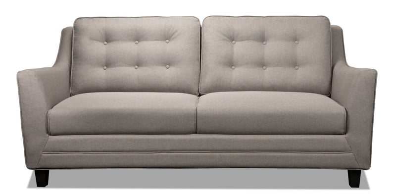 Novalee Linen-Look Fabric Sofa - Taupe
