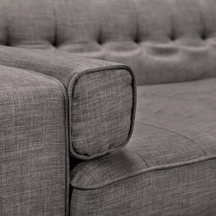 Avery Linen-Look Fabric Futon - Grey