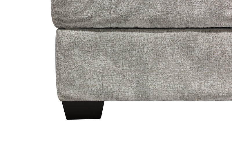 Verona Brushed Linen-Look Fabric Storage Ottoman – Beige