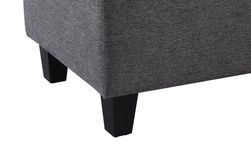 Kai 3-Piece Linen-Look Fabric Storage Ottomans 