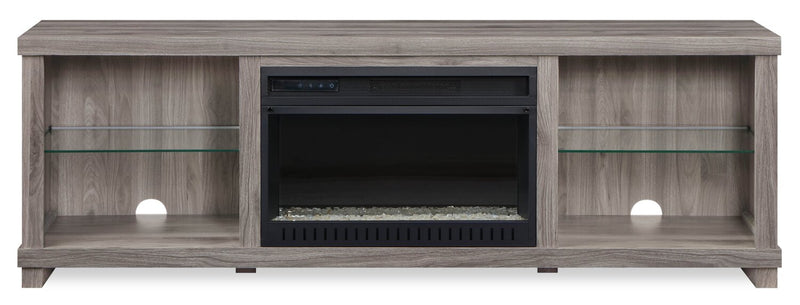 Aurora 72\" TV Stand with Crystal Ember Firebox