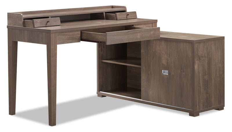 Jude Reversible Desk with Hutch – Hazelnut