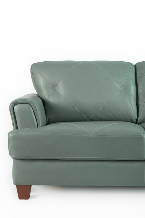 Vita 100% Genuine Leather Sofa - Seafoam