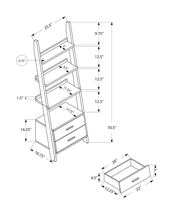 Ronan Bookcase with Storage - Grey and White 