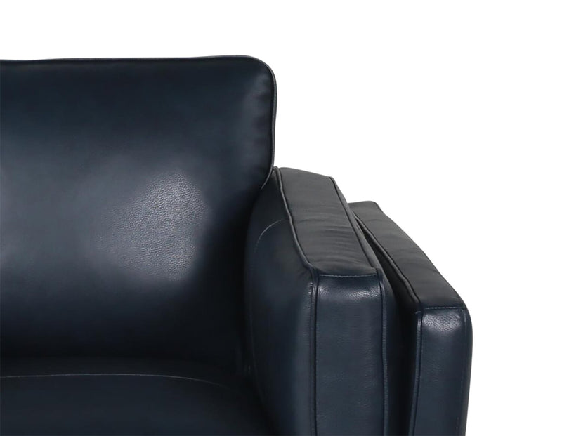 Vivia Top-Grain Genuine Leather Chair - Navy