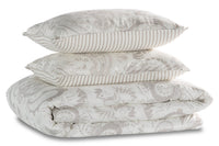 Navy Damask 3-Piece King Comforter Set