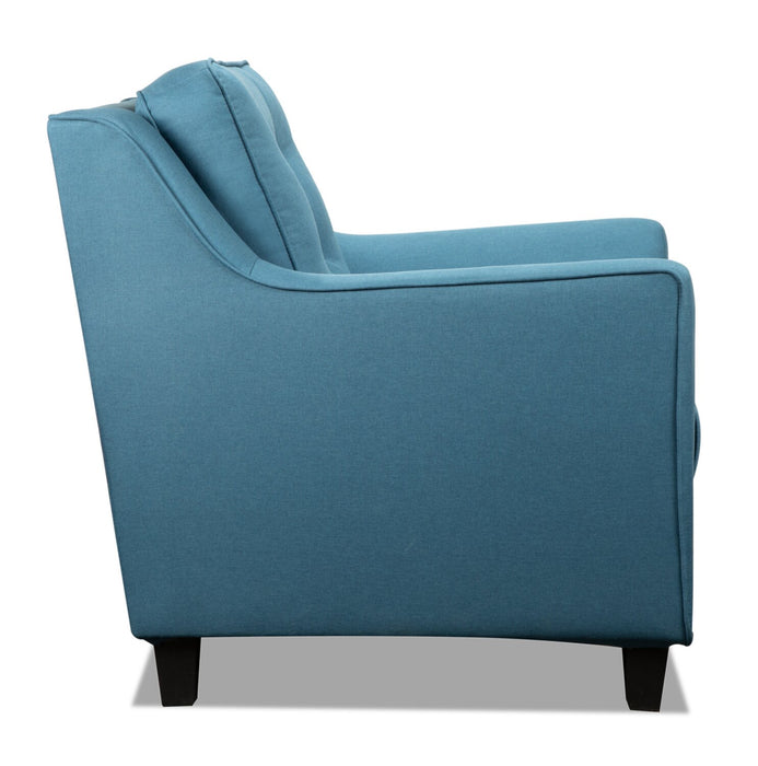 Novalee Linen-Look Fabric Chair - Blue