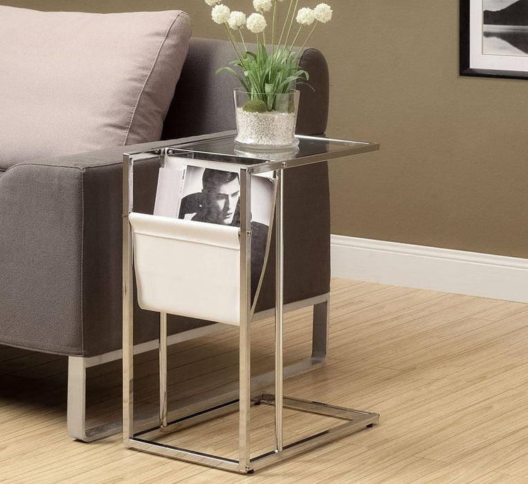 Durham Accent Table with Magazine Rack – Chrome