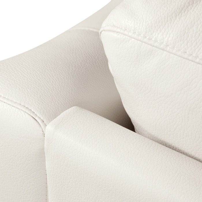 Andi Leather-Look Fabric Sofa - Beige