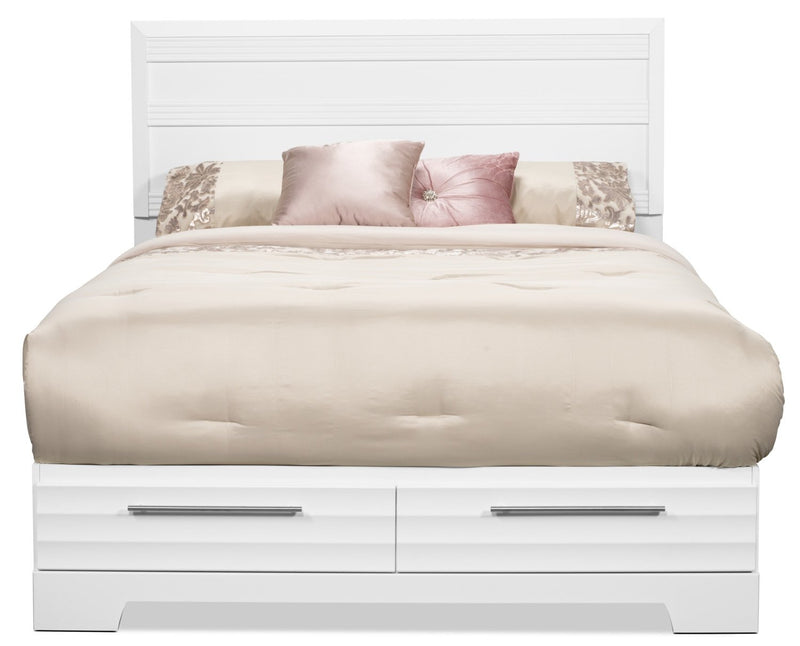 Olivia Queen Storage Bed - White