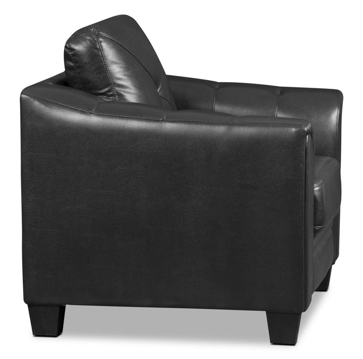 Andi Leather-Look Fabric Chair - Black