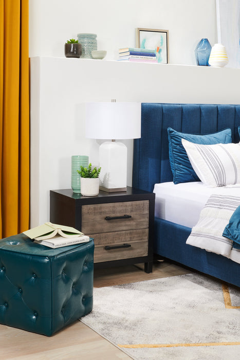 Talbott Faux Leather Ottoman - Teal
