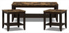 Roma 3-Piece Coffee and Two End Tables Package – Cappuccino