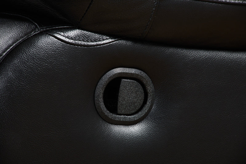 Toreno Genuine Leather Reclining Loveseat - Black