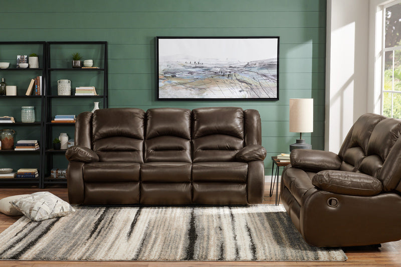Toreno Genuine Leather Reclining Loveseat - Brown