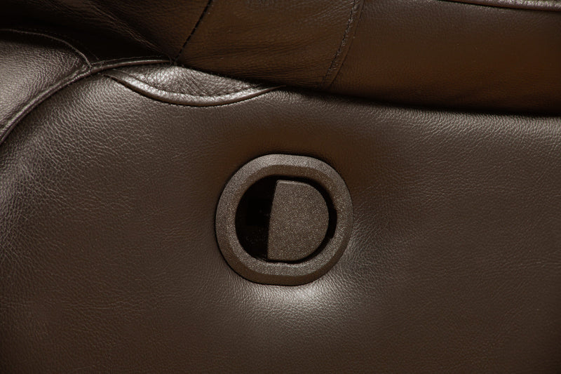 Toreno Genuine Leather Reclining Loveseat - Brown