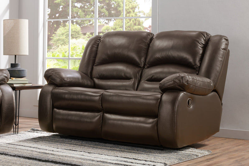 Toreno Genuine Leather Reclining Loveseat - Brown
