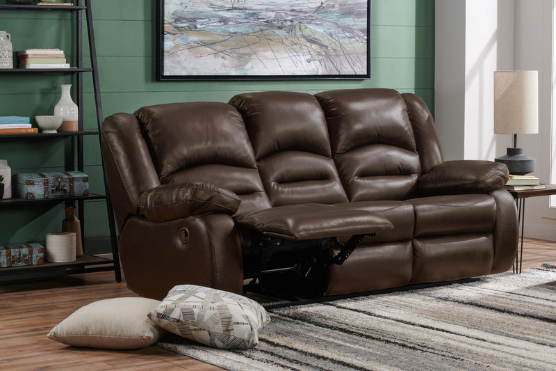 Toreno Genuine Leather Reclining Sofa - Brown