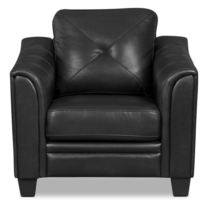 Andi Leather-Look Fabric Chair - Black