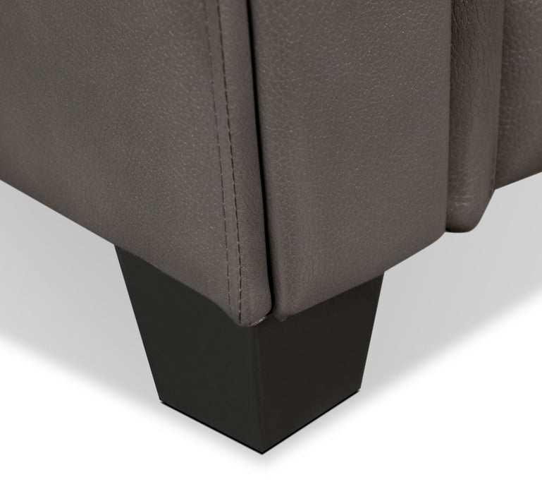 Andi Leather-Look Fabric Sofa - Grey